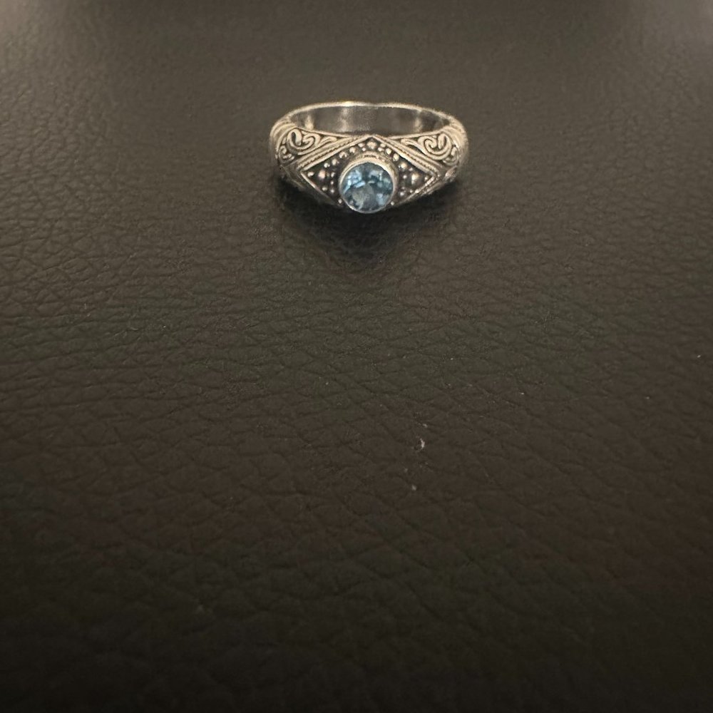 Blue Topaz Sterling Silver Ring